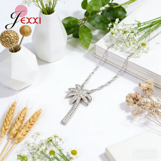 Latest Fashion Jewelry Crystal Necklace For Girl Popular 925 Sterling Silver Necklace For Women Wedding Anniversary Party