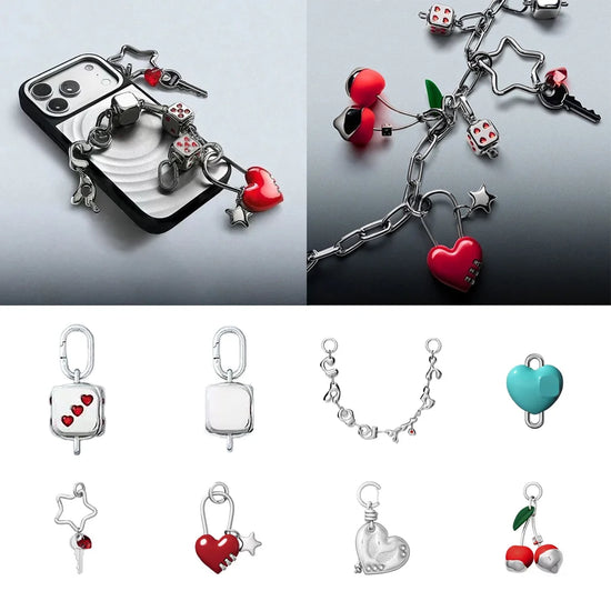 6032699 Metal DIY Pendant Mobile Phone Accessories Phone Charm for IPhone Lanyard for Galaxy